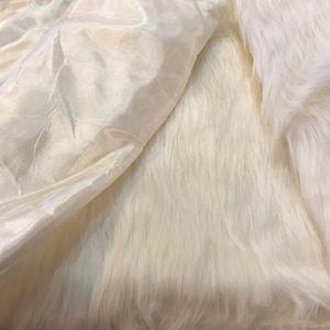 Shawl faux fur white with satin backing 70”x 12 “